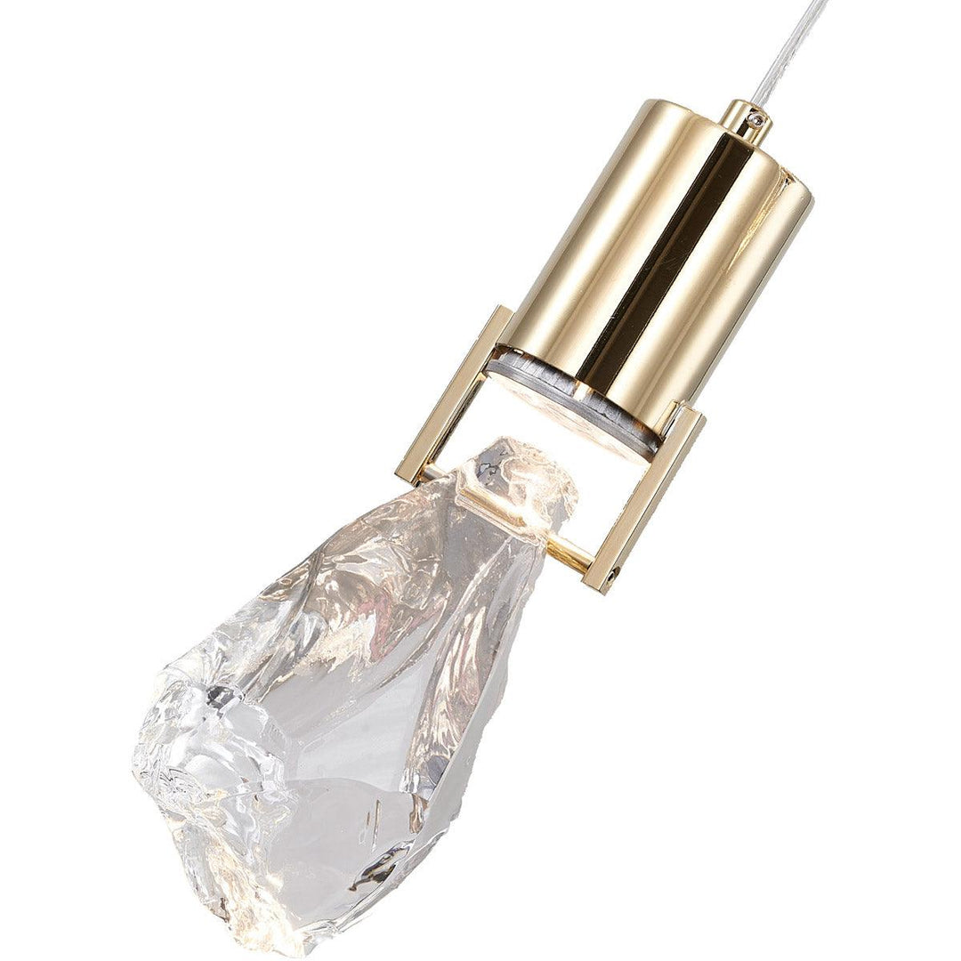 LED Steel Frame with Clear Crystal Stone Linear Pendant - LV LIGHTING