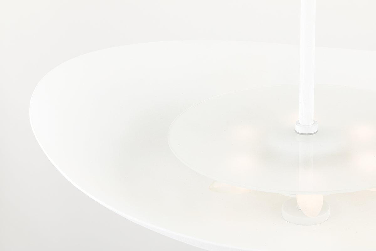 White Plaster Sway Bowl Shade Chandelier - LV LIGHTING