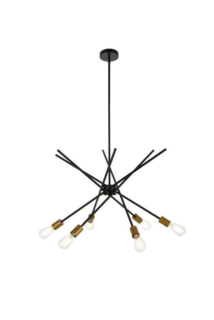 Black with 6 Light Chandelier - LV LIGHTING