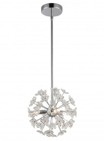 Chrome with Blossom Crystal Pendant - LV LIGHTING