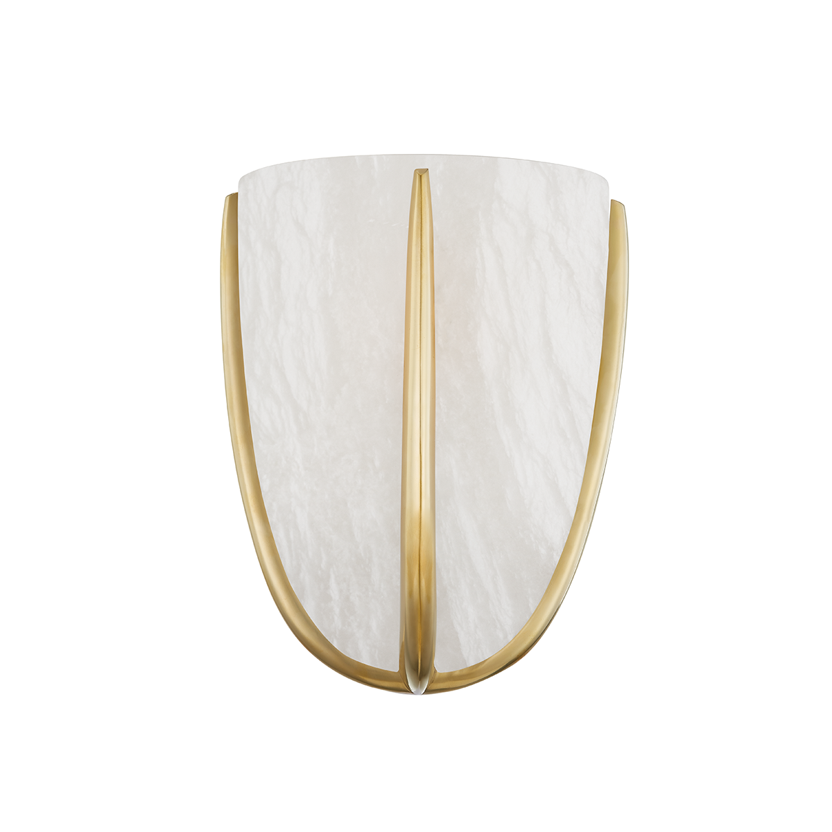 Steel Frame with Alabaster Shade Wall Sconce