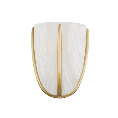 Steel Frame with Alabaster Shade Wall Sconce
