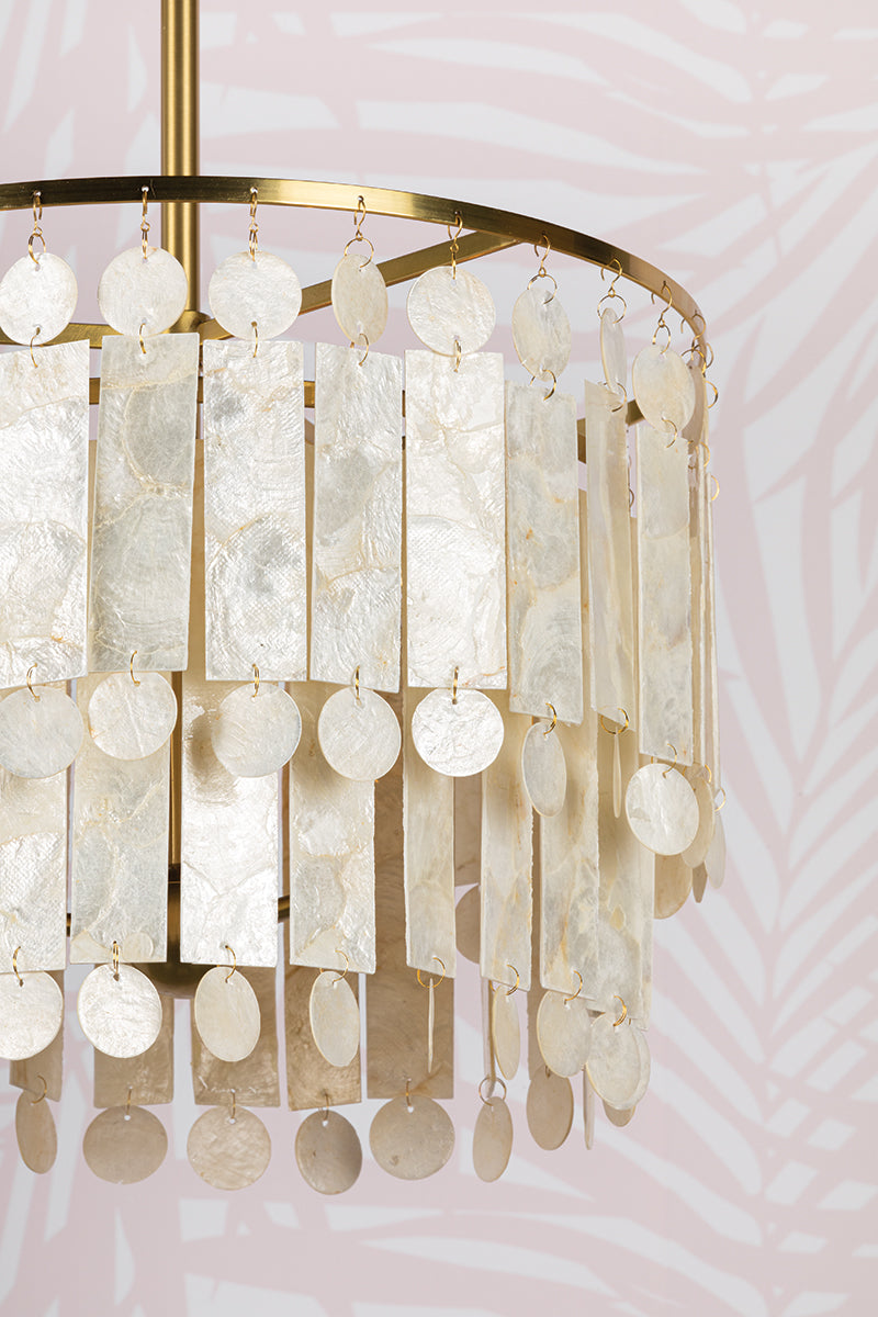 Hogan capiz 3-light pendant top