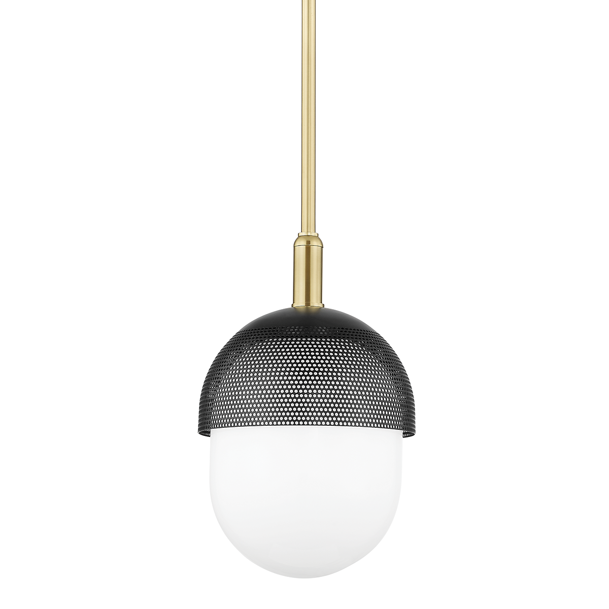 Steel with Mesh and Frosted Glass Shade Pendant