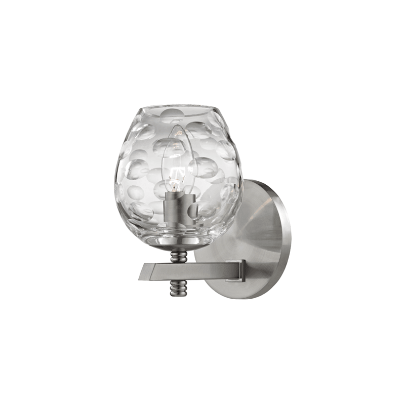 Steel with Clear Bubble Glass Shade Wall Sconce - LV LIGHTING