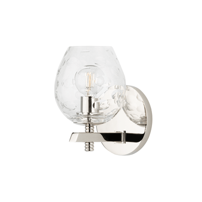 Steel with Clear Bubble Glass Shade Wall Sconce - LV LIGHTING