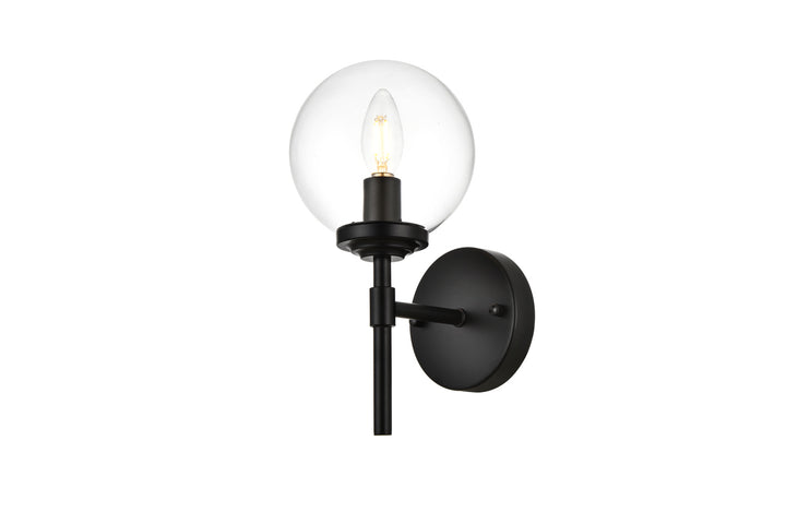 Steel Frame with Clear Glass Globe Wall Sconce by Living District - view 4