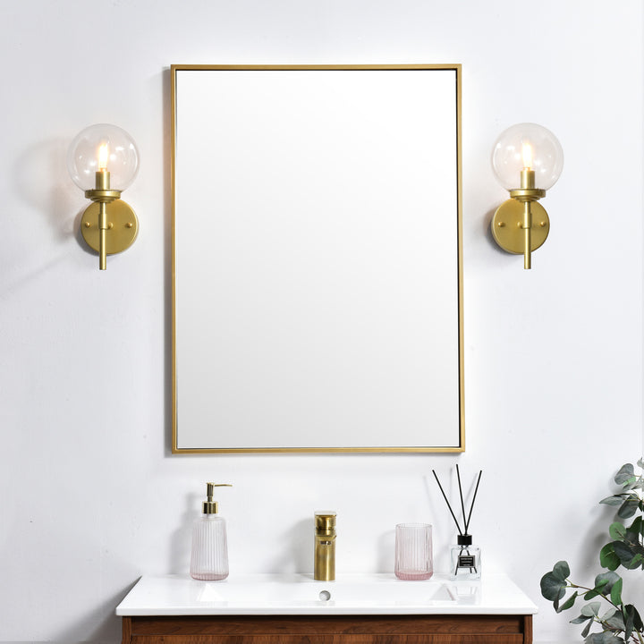 Steel Frame with Clear Glass Globe Wall Sconce by Living District - view 9
