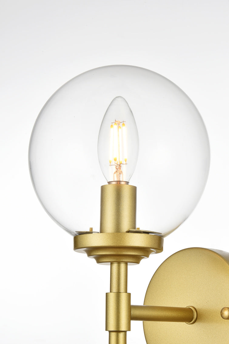 Steel Frame with Clear Glass Globe Wall Sconce by Living District - view 6
