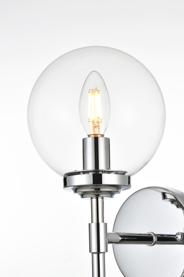 Steel Frame with Clear Glass Globe Wall Sconce by Living District - view 5