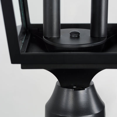 Black EPMM Vivex Frame with Clear Glass Outdoor Post Light - LV LIGHTING