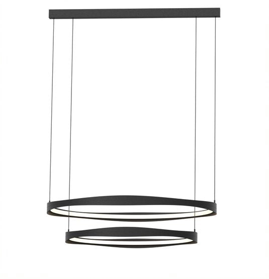 LED Black Frame with Acrylic Diffuser Ring Chandelier