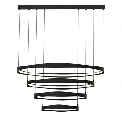 LED Black Frame with Acrylic Diffuser Ring Chandelier