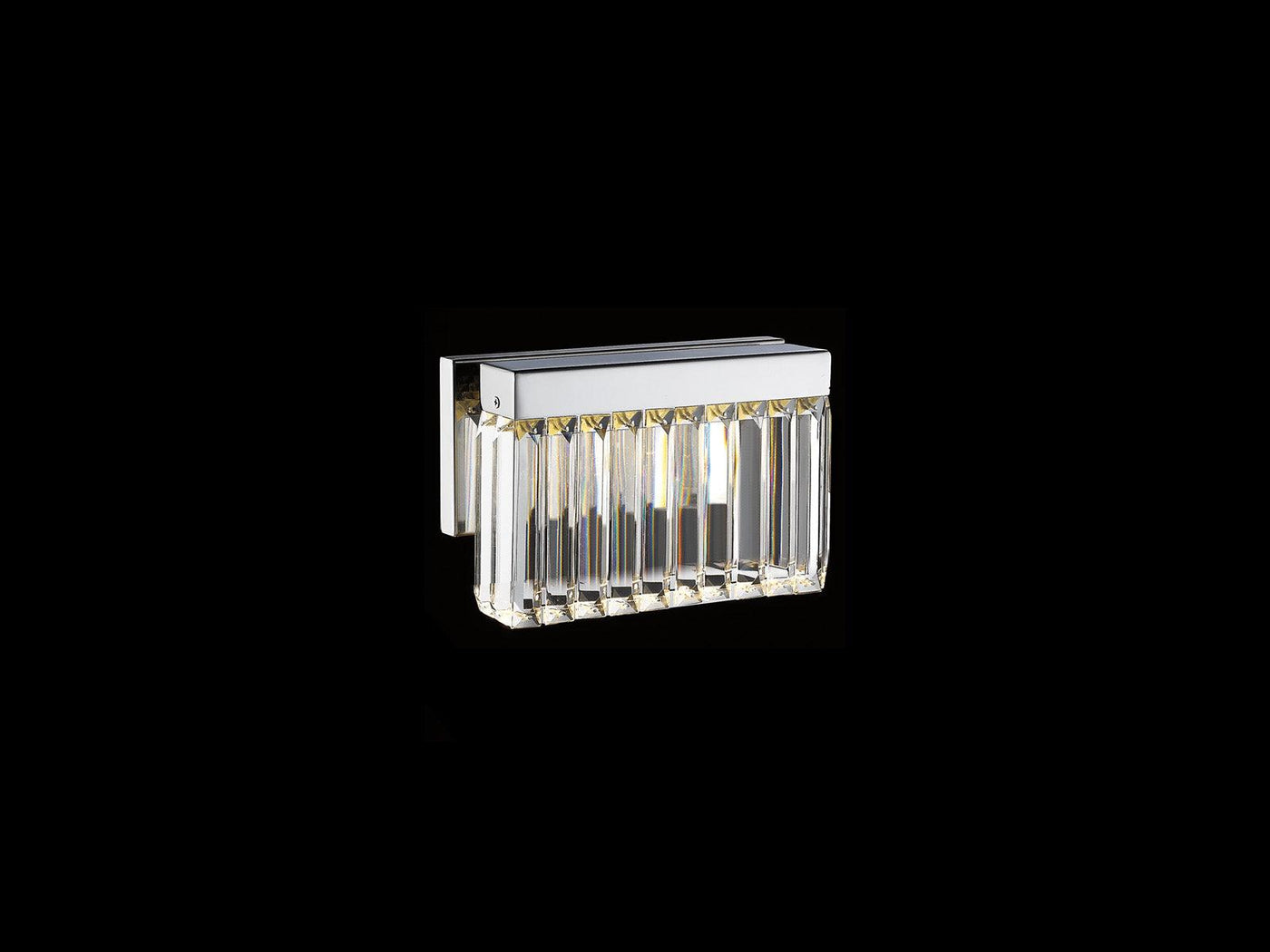 LED Polished Nickel with Clear Crystal Rod Wall Sconce - LV LIGHTING