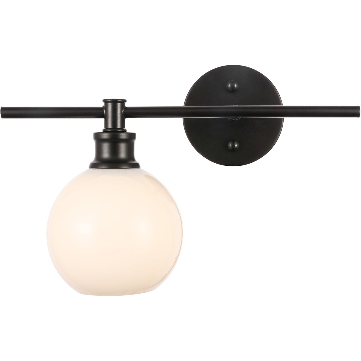 Black with Frosted Shade Wall Sconce - LV LIGHTING