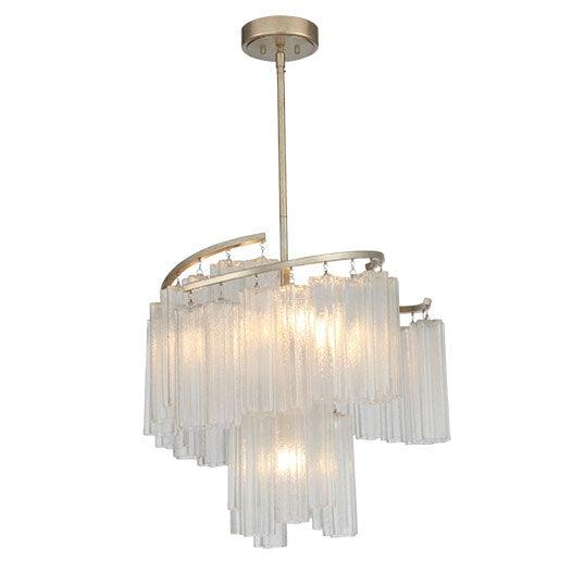 Steel with Waterfall Glass Shade Pendant - LV LIGHTING