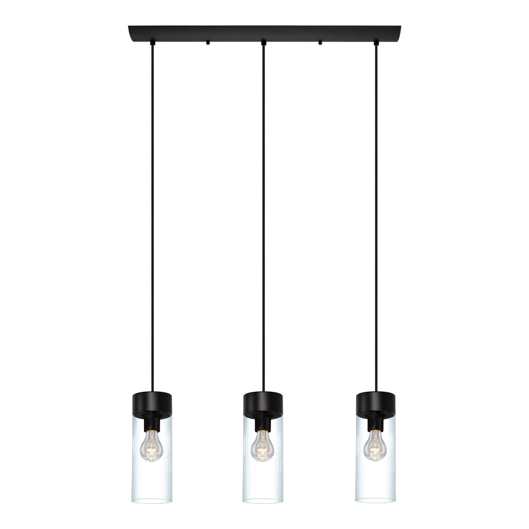 Black with Clear Glass Shade Single Light Pendant - LV LIGHTING