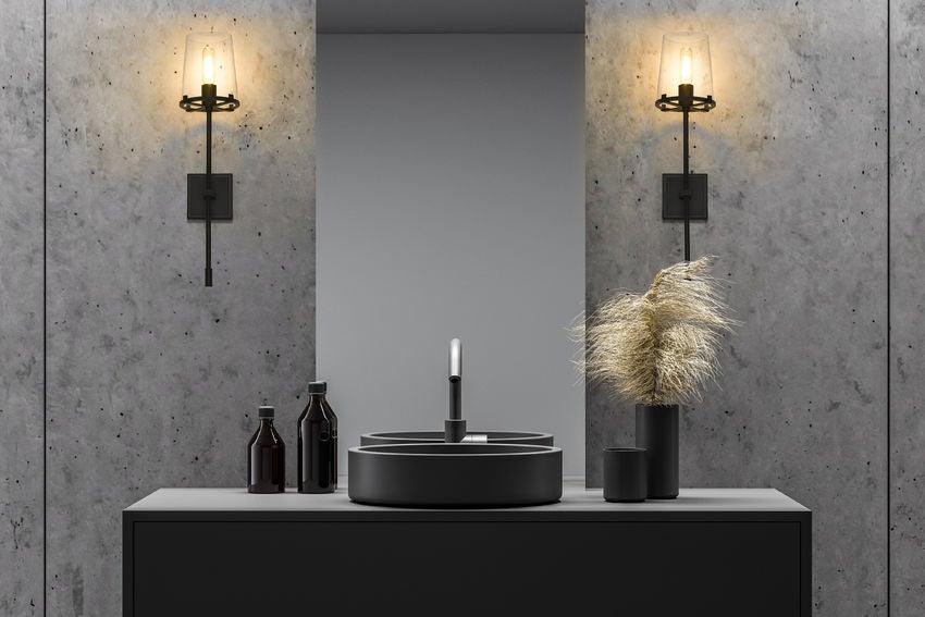 Steel with Clear Glass Shade Wall Sconce - LV LIGHTING
