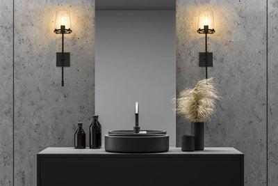 Steel with Clear Glass Shade Wall Sconce - LV LIGHTING