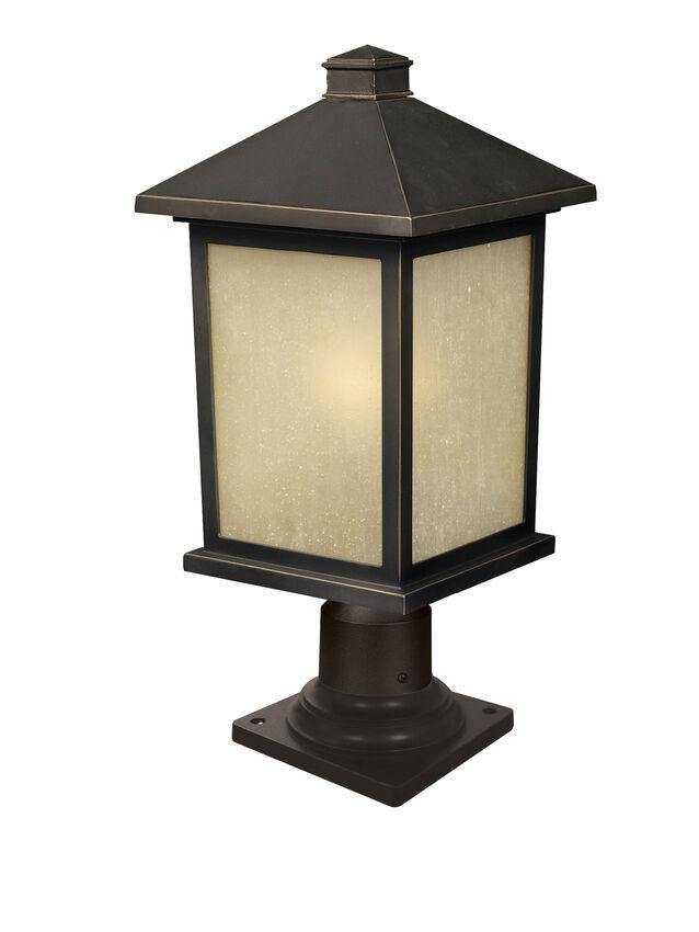 Aluminum with Seedy Glass Traditional Outdoor Pier Mount - LV LIGHTING