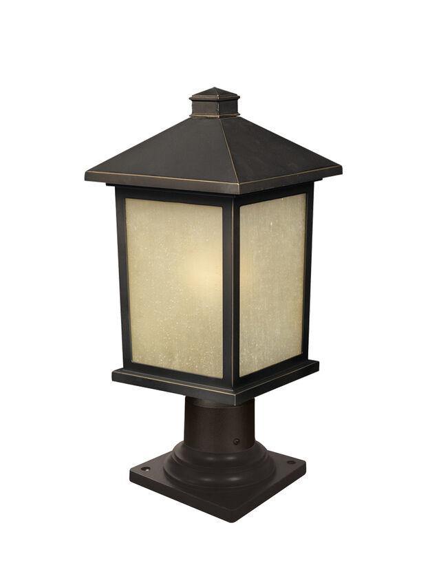 Aluminum with Seedy Glass Traditional Outdoor Pier Mount - LV LIGHTING