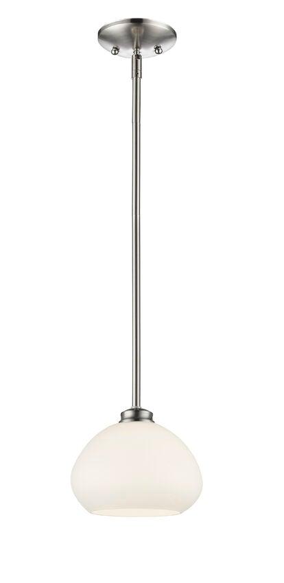 Steel with Oblate Matte Opal Glass Shade Pendant - LV LIGHTING