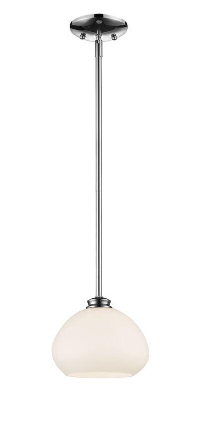 Steel with Oblate Matte Opal Glass Shade Pendant - LV LIGHTING