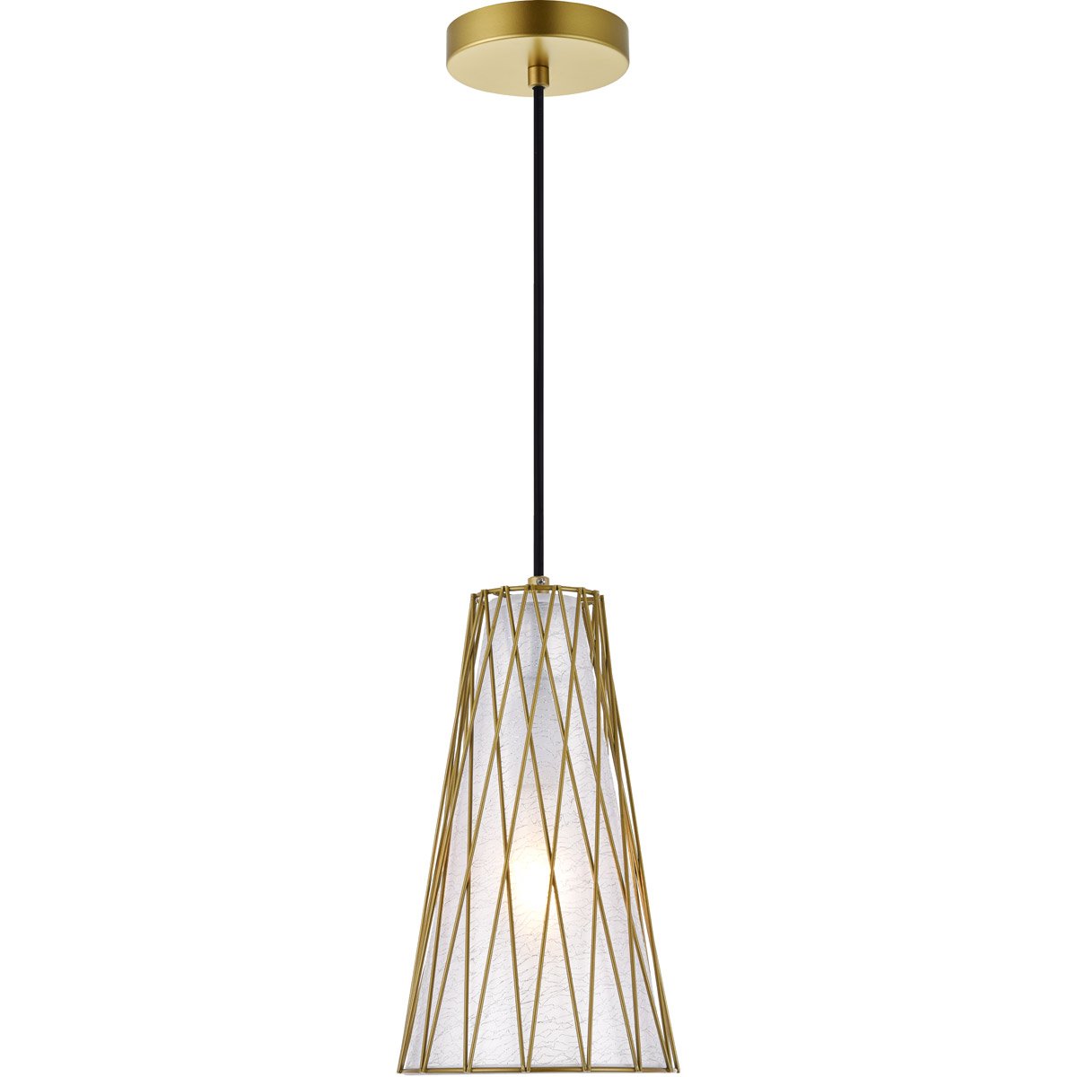 Brass with Frosted Shade Mini Pendant - LV LIGHTING