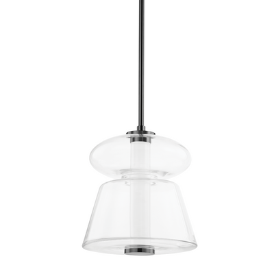 Steel with Clear Glass Shade Pendant