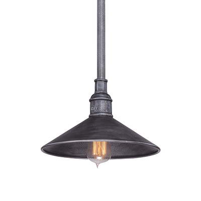Old Silver Pipe Arm with Conical Shade Outdoor Pendant - LV LIGHTING