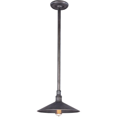 Old Silver Pipe Arm with Conical Shade Outdoor Pendant - LV LIGHTING