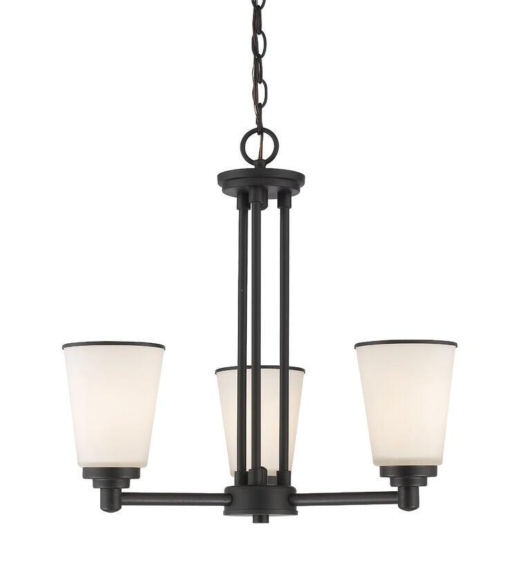 Symmetrical Arm with Matte Opal Glass Shade Chandelier - LV LIGHTING