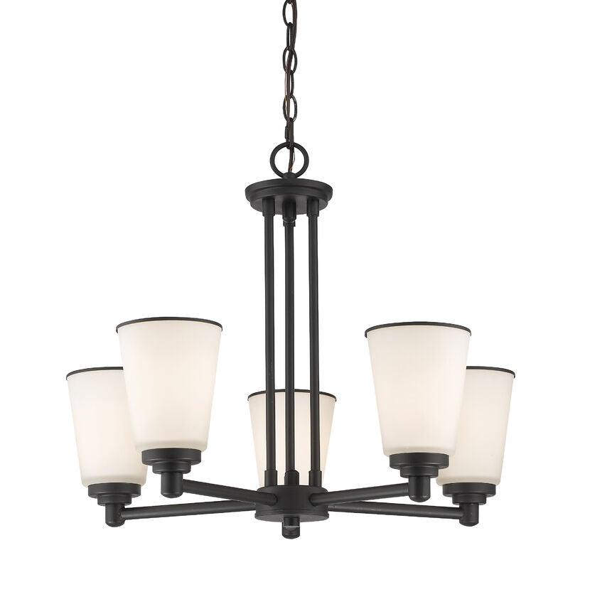Symmetrical Arm with Matte Opal Glass Shade Chandelier - LV LIGHTING