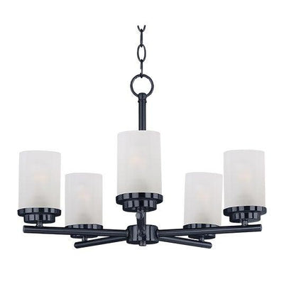 Steel with Cylindrical Glass Shade Multiple Light Chandelier - LV LIGHTING