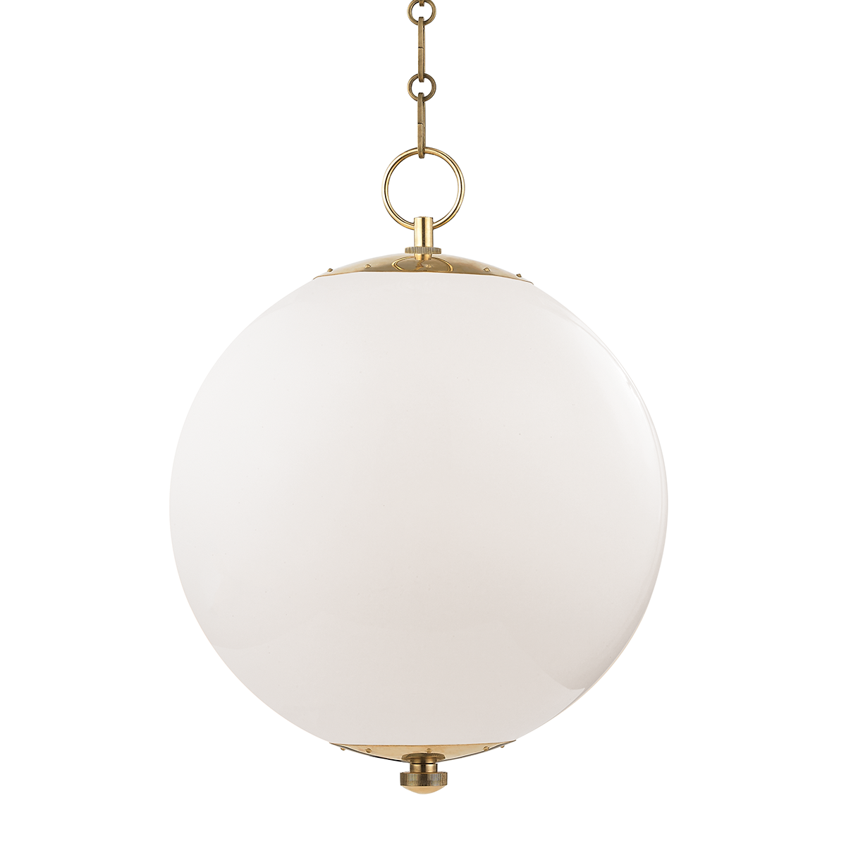 Steel with Opal Glass Globe Shade Pendant