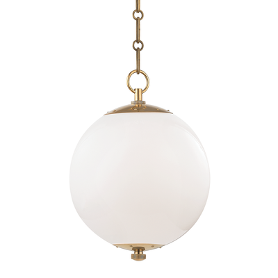 Steel with Opal Glass Globe Shade Pendant