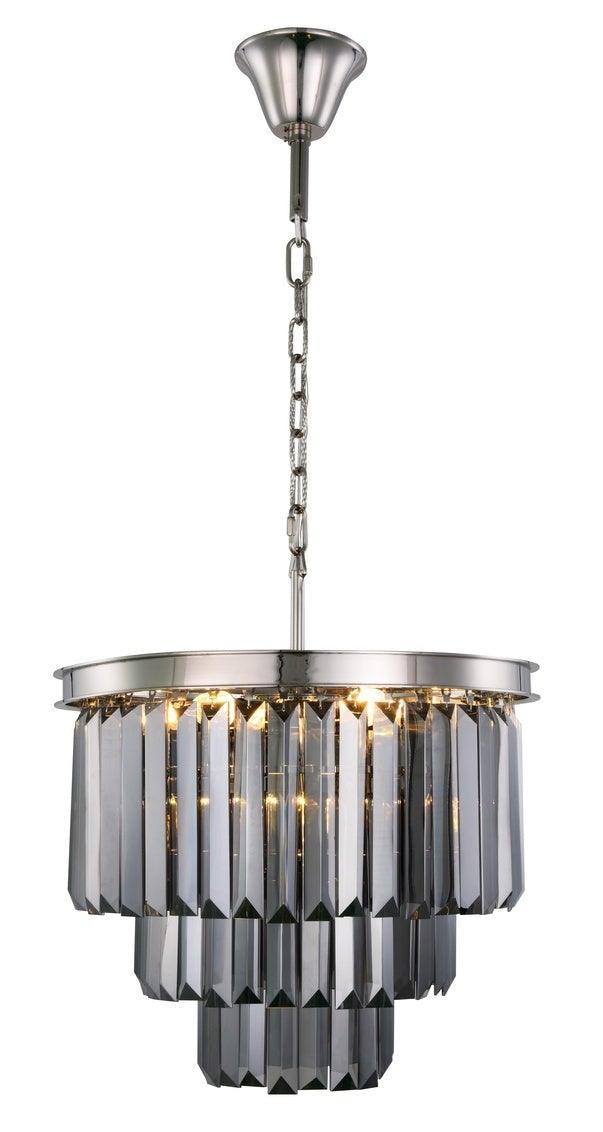 Steel Round Frame with Clear Crystal Chandelier - LV LIGHTING