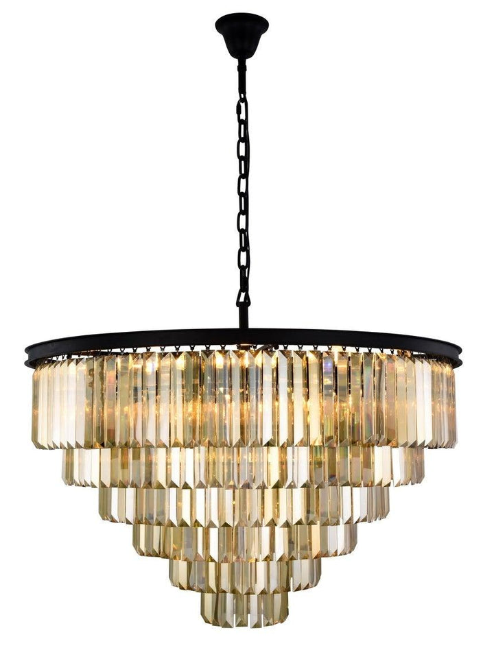 Steel Round Frame with Clear Crystal Chandelier - LV LIGHTING