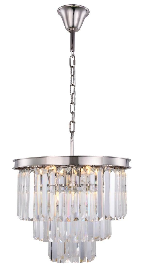 Steel Round Frame with Clear Crystal Chandelier - LV LIGHTING
