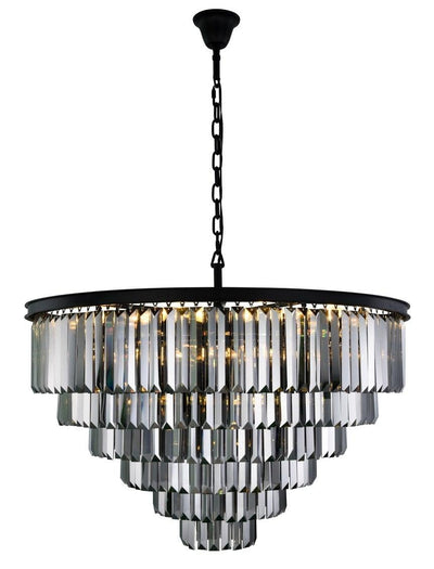 Steel Round Frame with Clear Crystal Chandelier - LV LIGHTING