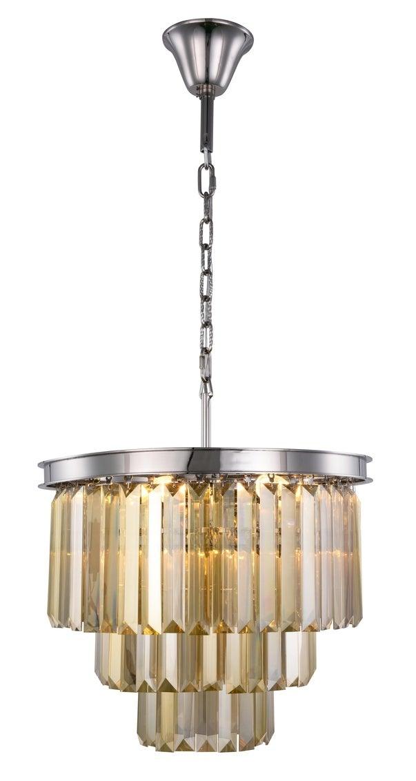 Steel Round Frame with Clear Crystal Chandelier - LV LIGHTING
