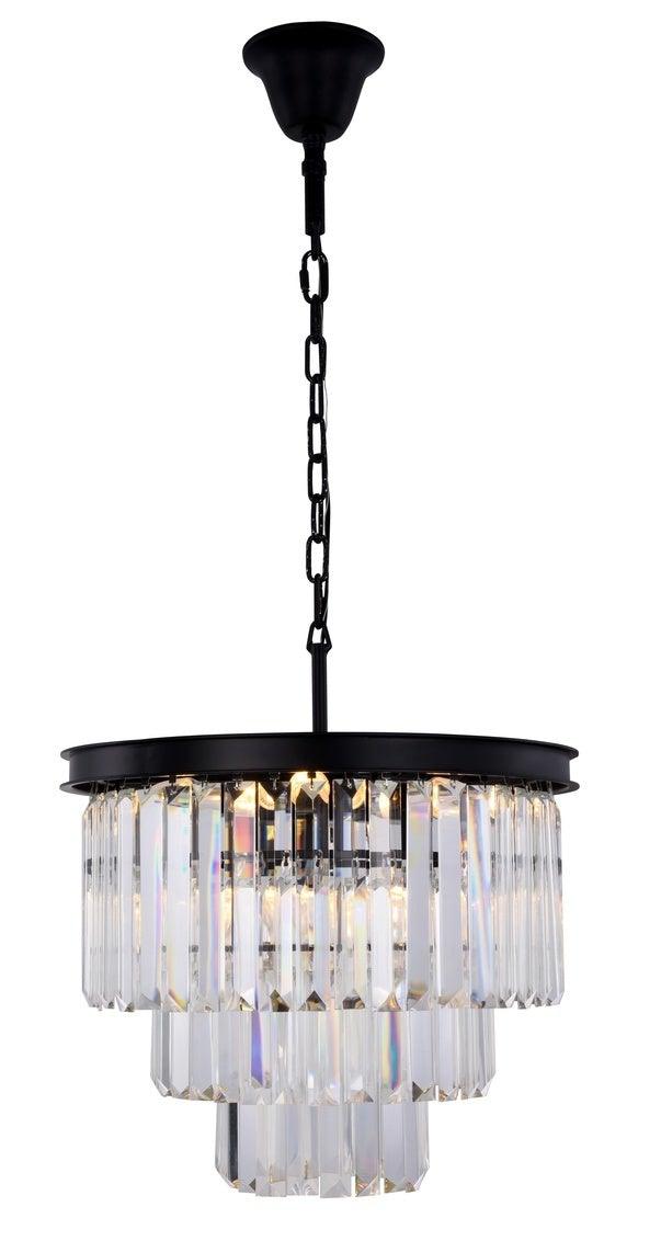 Steel Round Frame with Clear Crystal Chandelier - LV LIGHTING
