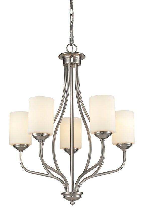 Curving Arms with Matte Opal Glass Shade Chandelier - LV LIGHTING