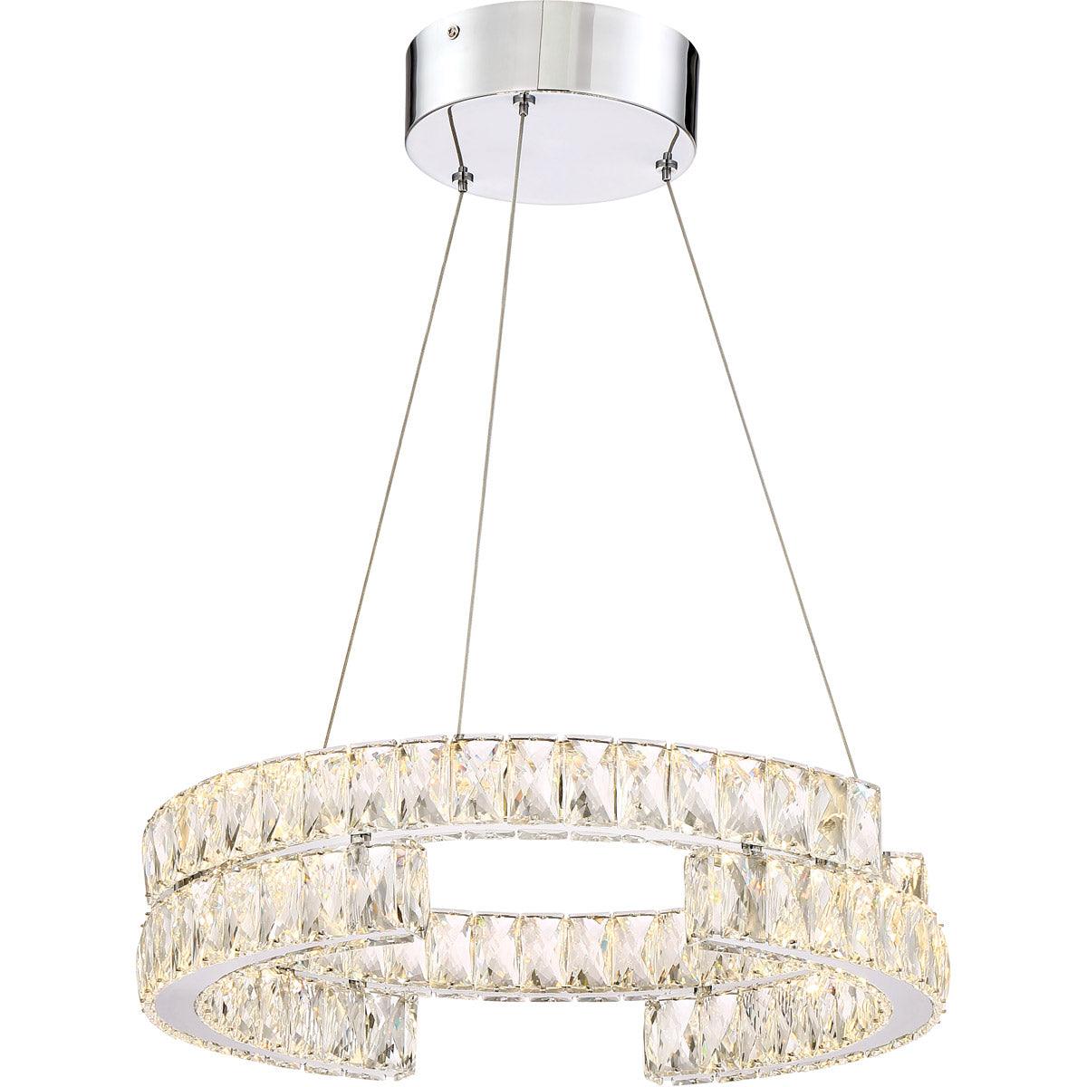 LED Chrome Ring with Clear Crystal Chandelier - LV LIGHTING