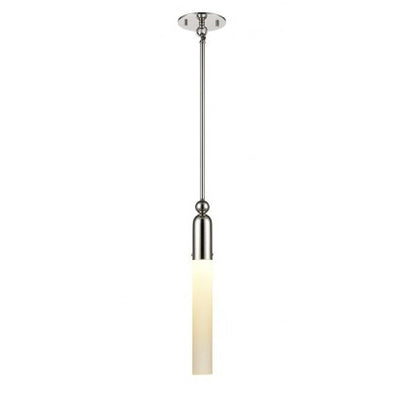 Steel Frame with Cylindrical Matte White Shade Pendant
