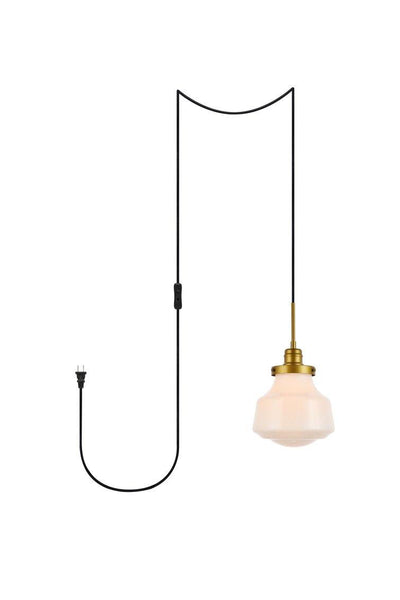 Black Single Light with Frosted Shade Pendant - LV LIGHTING