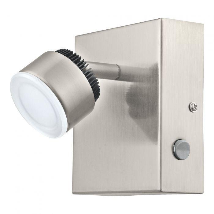 LED Satin Nickel with Black Spot Wall Sconce - LV LIGHTING