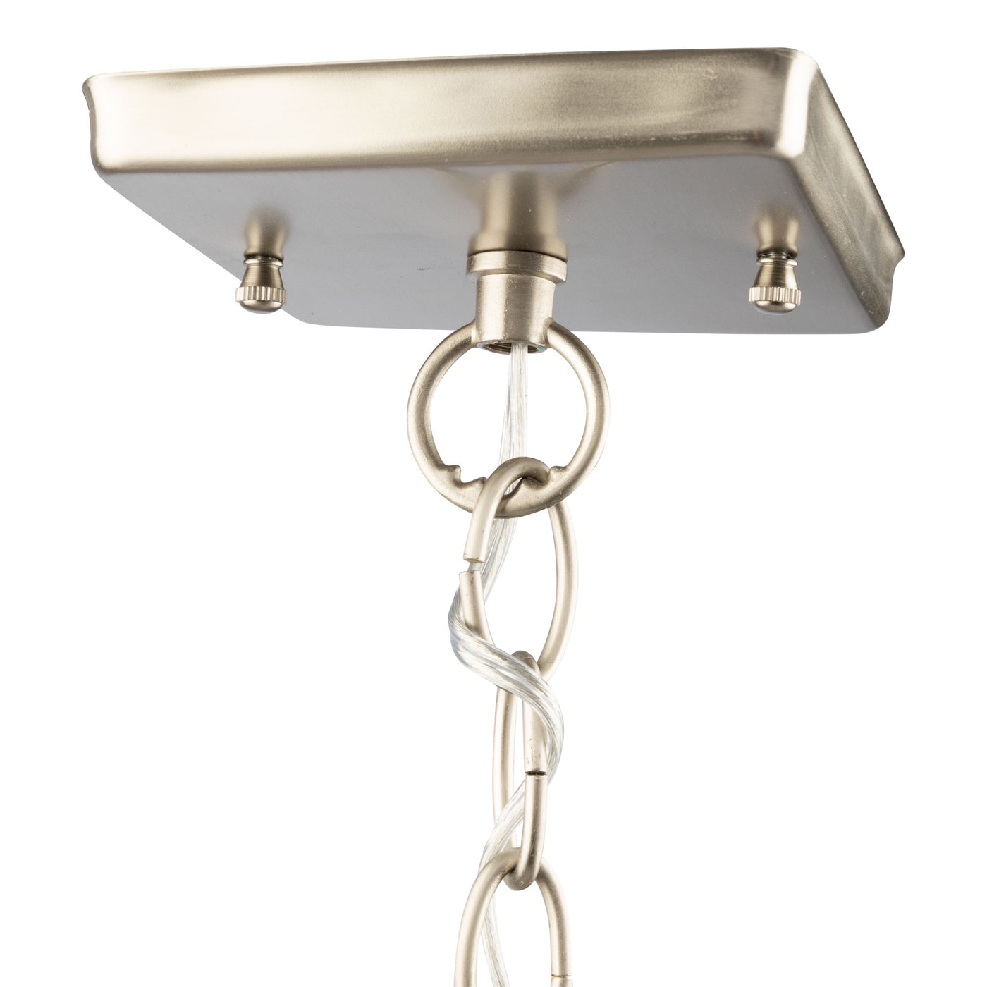 Steel with Wood Square Frame Chandelier