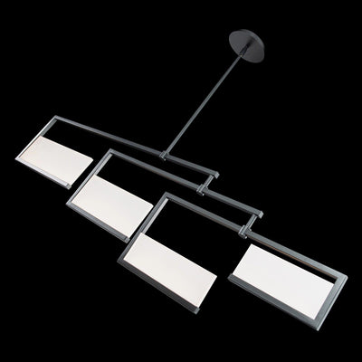 LED Black Adjustable Steel Frame with Acrylic Diffuser Chandelier - LV LIGHTING