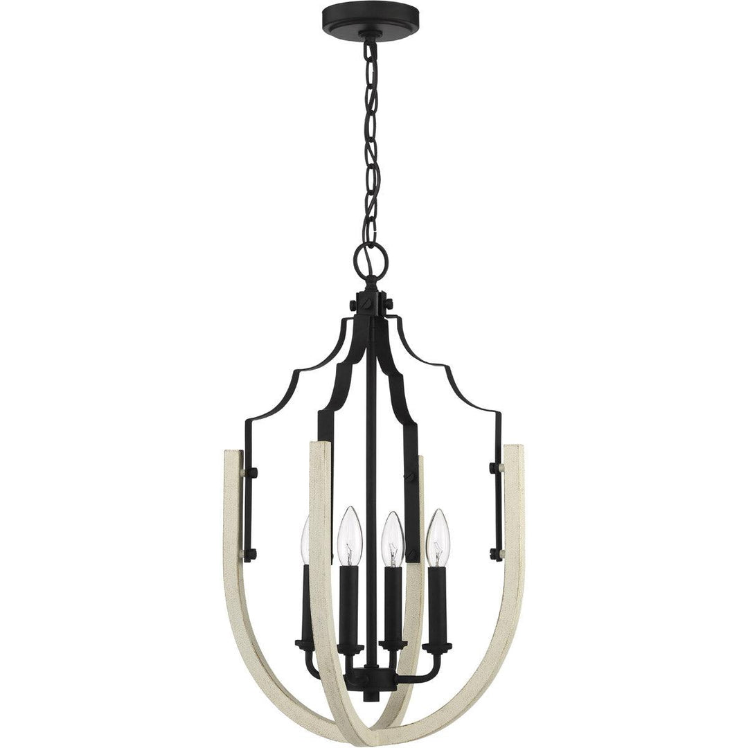 Cottage White with Espresso Frame Pendant - LV LIGHTING